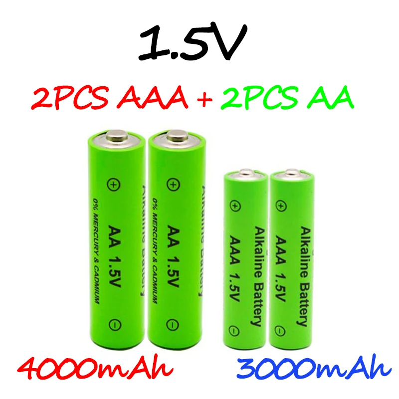 100% nowy 1.5VAA 4000mAh + 1.5VAAA akumulator 3000mAh pilot lampa zabawkowa bateria o dużej pojemności długi na baterie życie