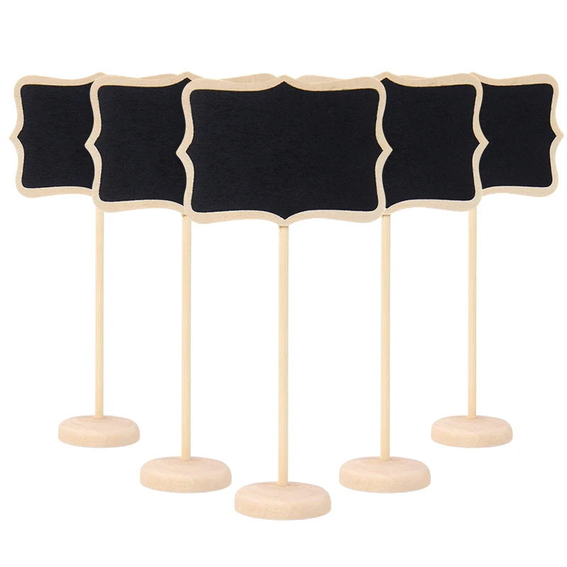 Mini Chalkboard Sign Wooden Message Blackboard Stand Food Buffet Labels for Wedding Birthday Party Table Decoration Place Card