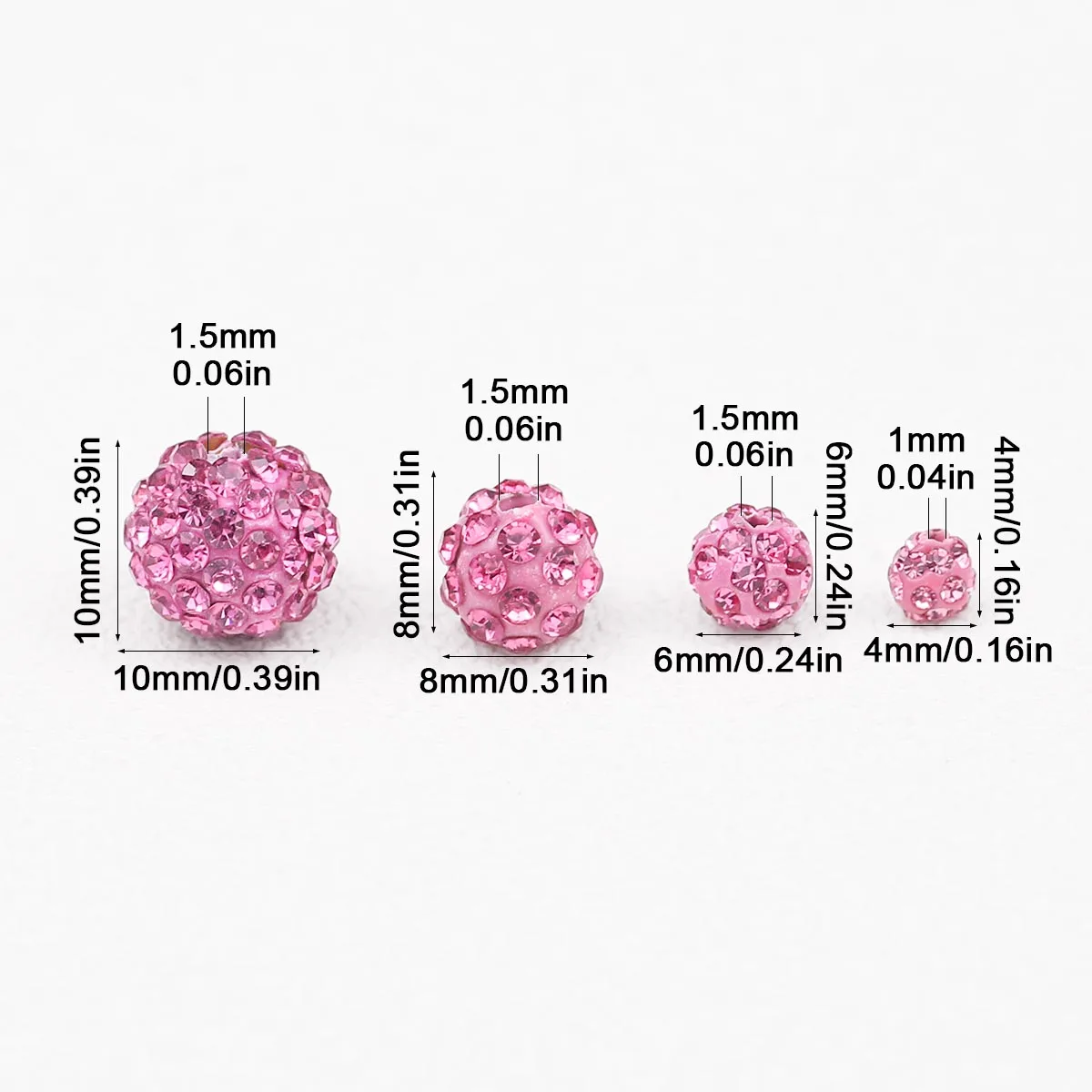 4-8mm Soft Clay Shambhala Beads Rose Pink Handmade DIY Jewellery Making Suitable Beadwork Loose Bead Accessories