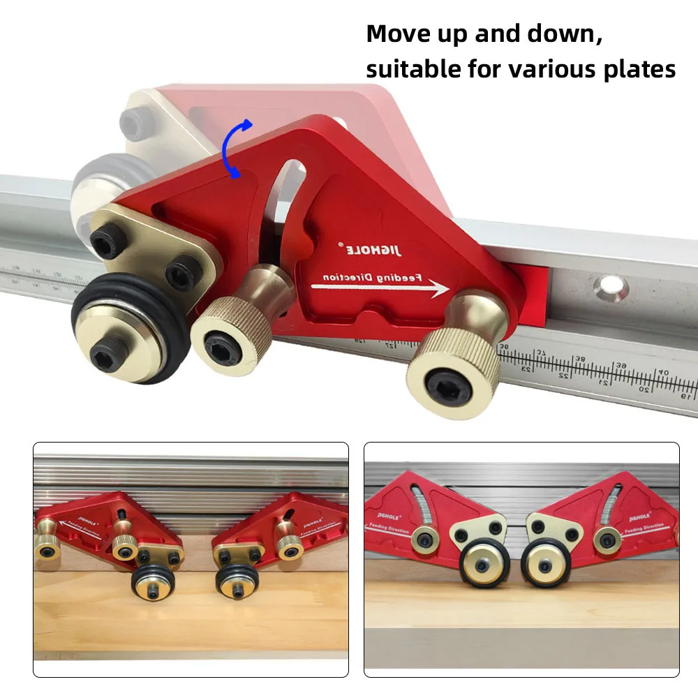 1 쌍의 클리어 컷 정밀 스톡 가이드 목공 톱 테이블 베어링 롤러 피딩 Loc 보드 안전 추진 보조 도구