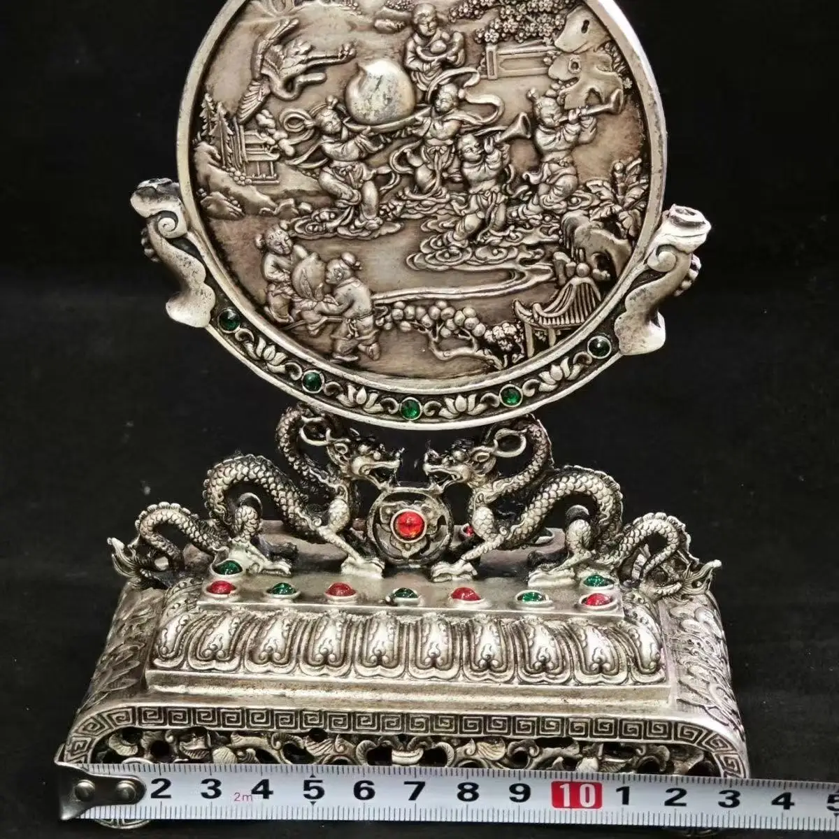 Rare QingDyansty silver statue, The children are having a party