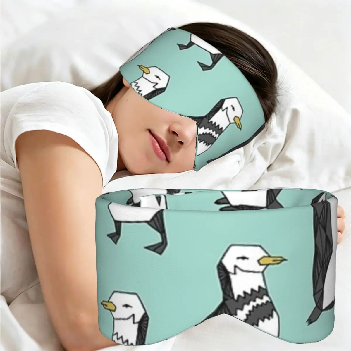 Penguin - Mint By Andrea Lauren sleep eye mask Light Blocking Portable Eye Cover for Girls Boys Home Sleeping Eyeshade eyepatch