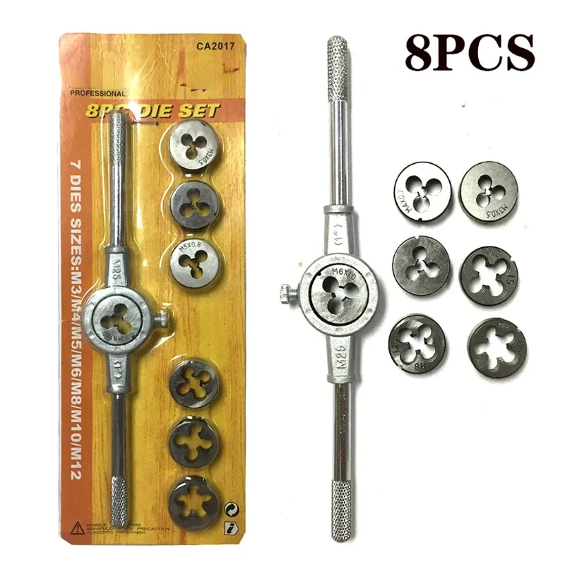 8/12/20 pcs Tap And Die Set M3-M12 Male Thread Screw Threading Tool Kit Alloy Steel Female Mechanical Professional Tools Machine