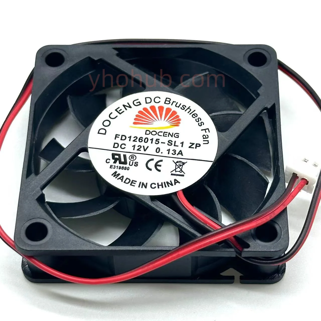 

DOCENG FD126015-SL1 DC 12V 0.13A 60x60x15mm 2-Wire Server Cooling Fan