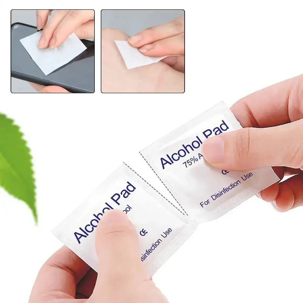 50 Uds. Almohadillas desechables de limpieza húmeda con 75% de Alcohol para joyería de piel limpia antiséptica para uso en desinfección herramientas de limpieza de tatuajes