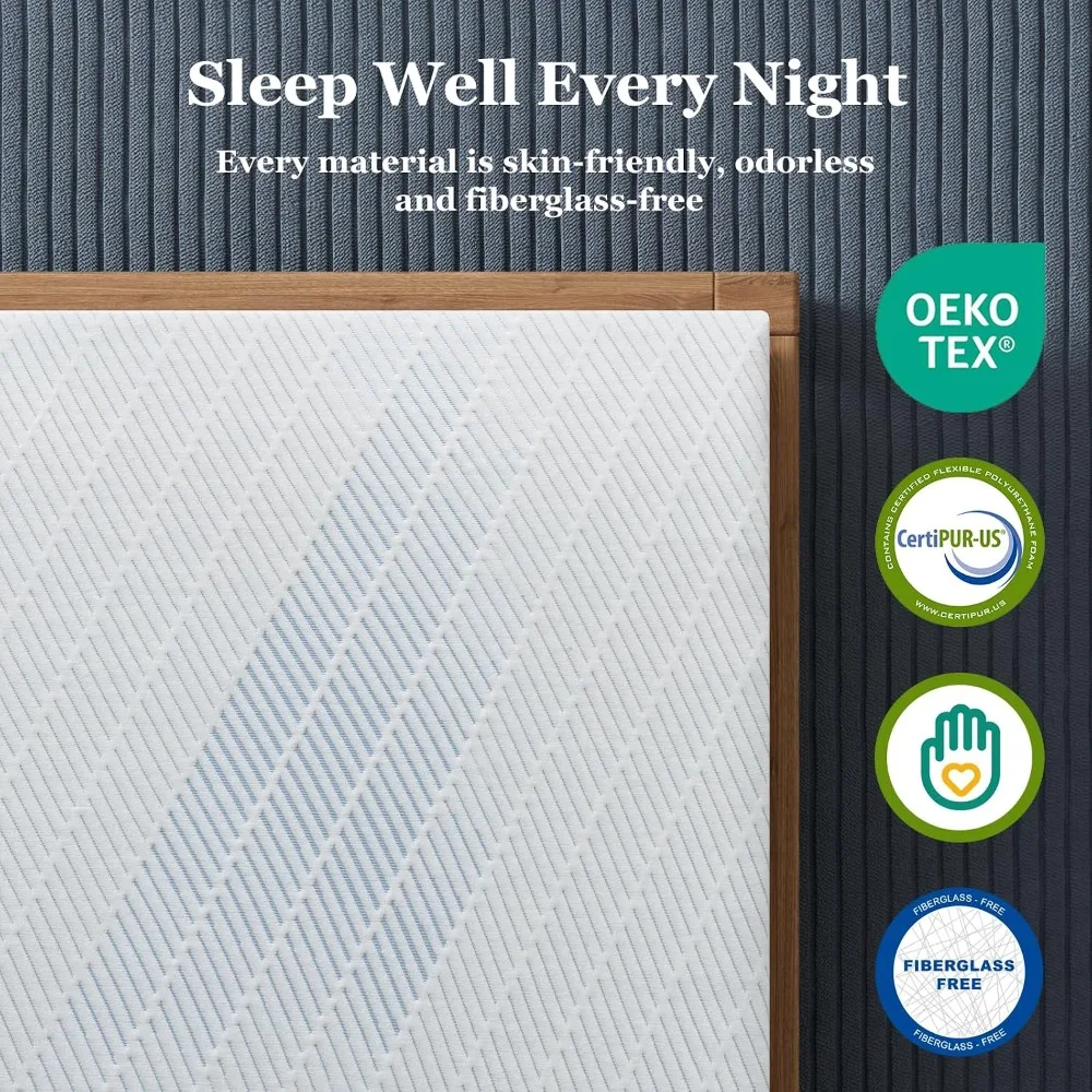 4 Inch Queen Size Extra Firm Mattress Topper, No Odor