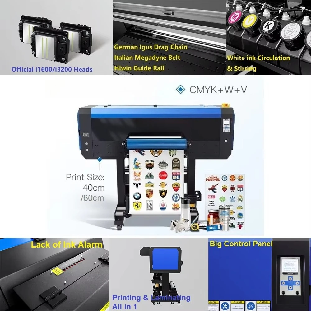 Professional Export to 160+ Countries Technical Service Cup Wraps 40/60cm I1600/3200U Heads Roll UV DTF Printer Printing Machine