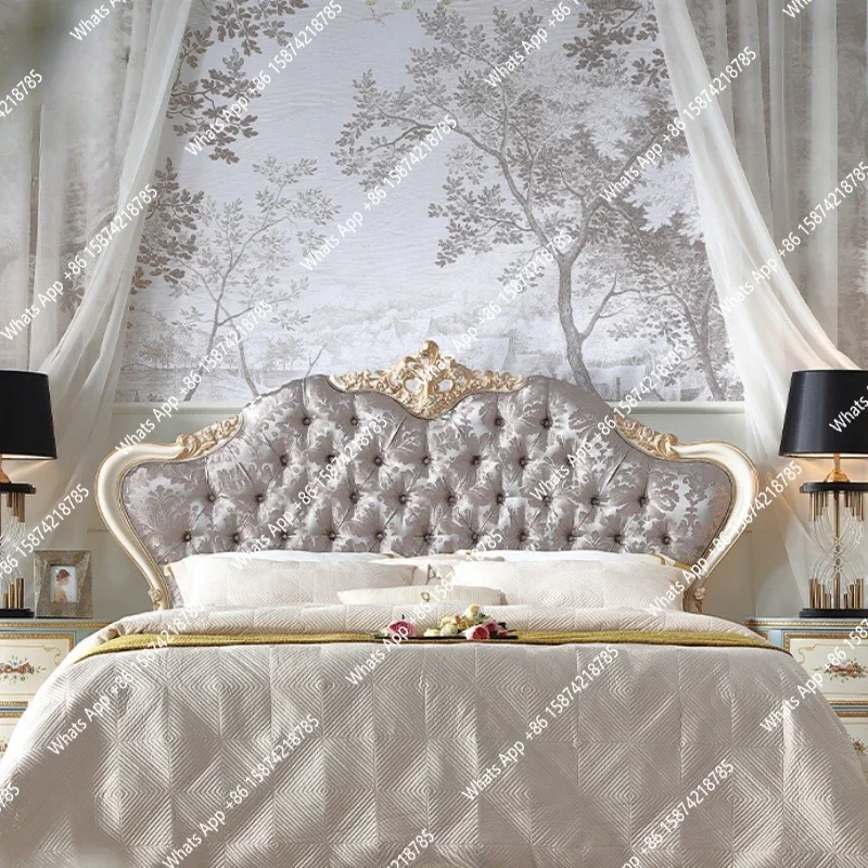 

France High Quality Bed Sleeping Unique Aesthetics Trendy Bed Modern Light Luxury Sleeping Letto Matrimoniale Lounge Furniture