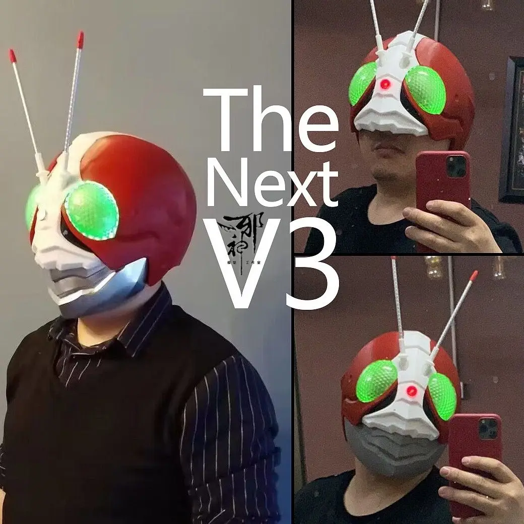 Kamen Rider LED Mask Helmet 3D Printed Helmet Adult Men Cosplay Anime Prop The Eyes Will Glow 3d Printed Helmet Boys Gifts Toys