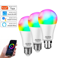 Tuya Smart WiFi Bulb Alexa Led Lamp E27 B22 RGB Smart Light Bulbs 18W 12W 15W 110V 220V Lamp For Google Assisatnt Smart Life