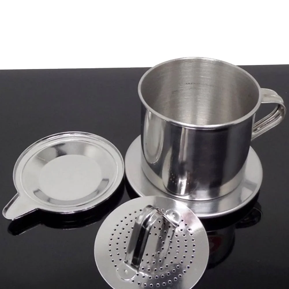 

50/100ml Vietnam Style Stainless Steel Coffee Drip Filter Maker Pot Infuse Cup Portable home office travel camping Durable
