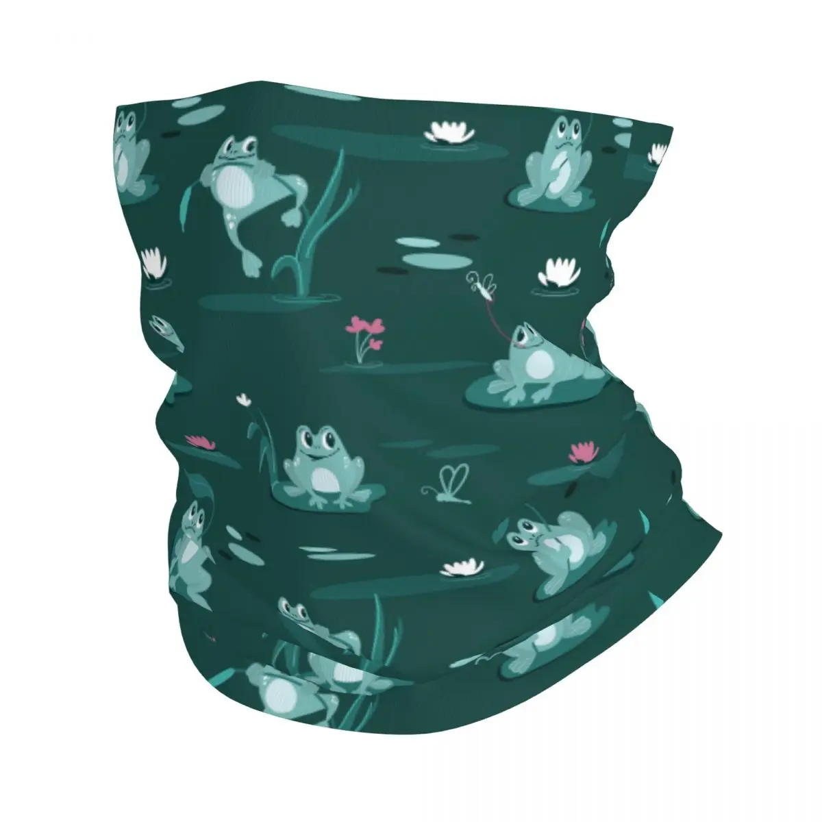 Cartoon Cute Frog Bandana Neck Cover Printed Animal Balaclavas Mask Scarf Multi-use Headband Riding Unisex Adult Breathable