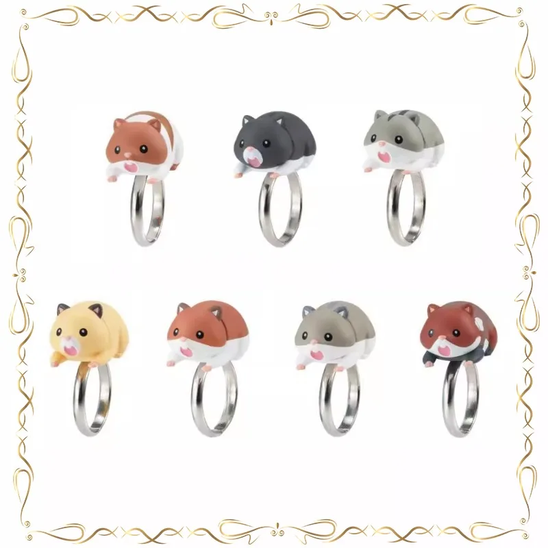 

Hamster Modeling Ring Kawaii Gashapon Holiday Gifts Ornament Action Figure Model Toys