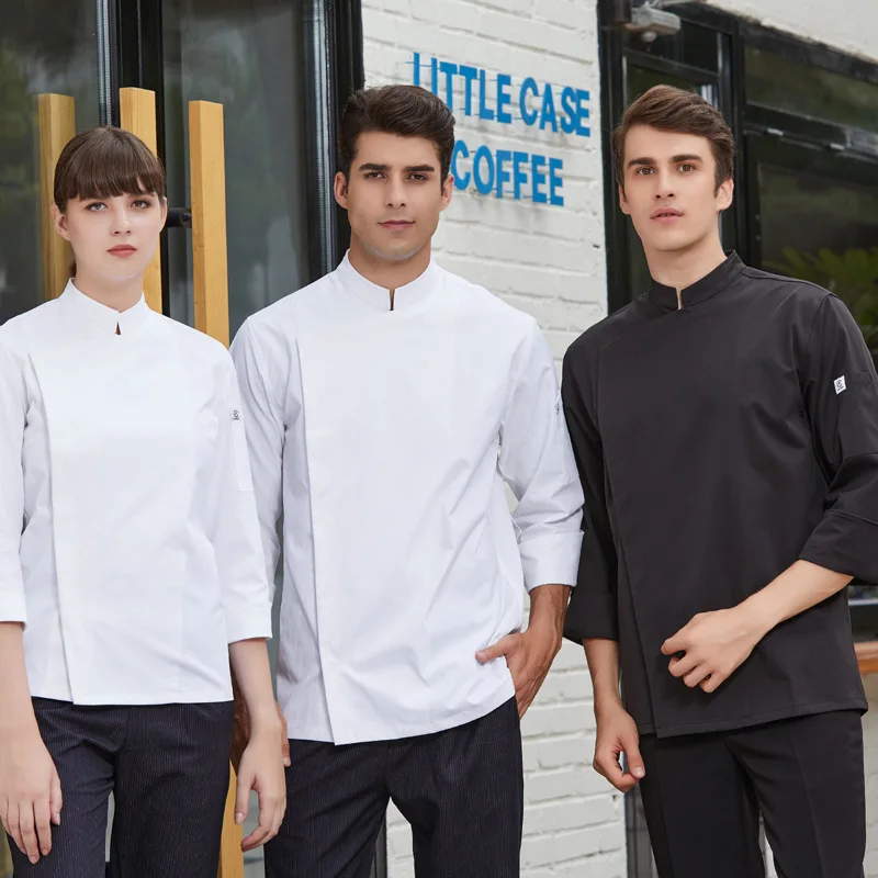 

Униформа шеф-повара с длинными рукавами, дышащая летняя одежда для мужчин и женщин, рабочая одежда шеф-повара с короткими рукавами для ресторанов, отелей и кафе.