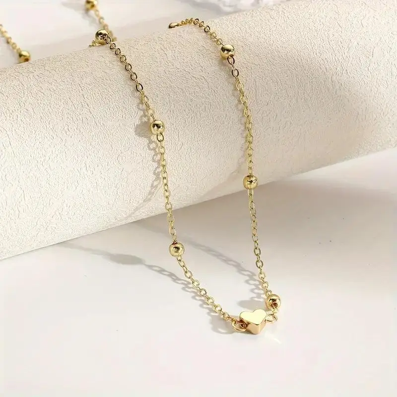 Girls Simple Heart Beaded Belly Chains For Women Fashion Metal Beach Bikini Waist Chains  Body Jewelry Accessories view 3