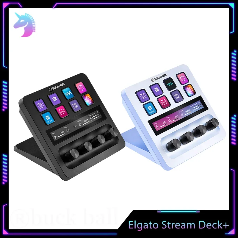 

Elgato Stream Deck Plus Stream Deck+ Black Programmable Keys With Knob Screen Dial Macro-Raising Keypad Living Stream Streamdeck