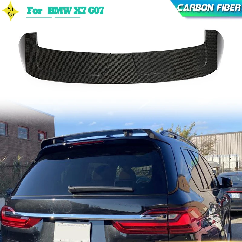 Carbon Fiber Car Rear Roof Spoiler Wings for BMW X Series X7 G07 M-Sport Utility 4-Door 2019-2023 Rear Roof Spoiler Wing Lip