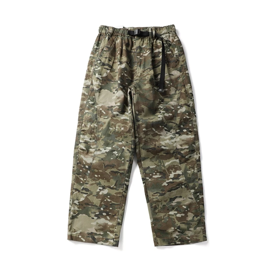 

Men Camouflage Pants with Belt Cotton Casual Cargo Pant Men Streetwear Wide Leg Function Paratrooper Pants Cityboy Baggy Trouser