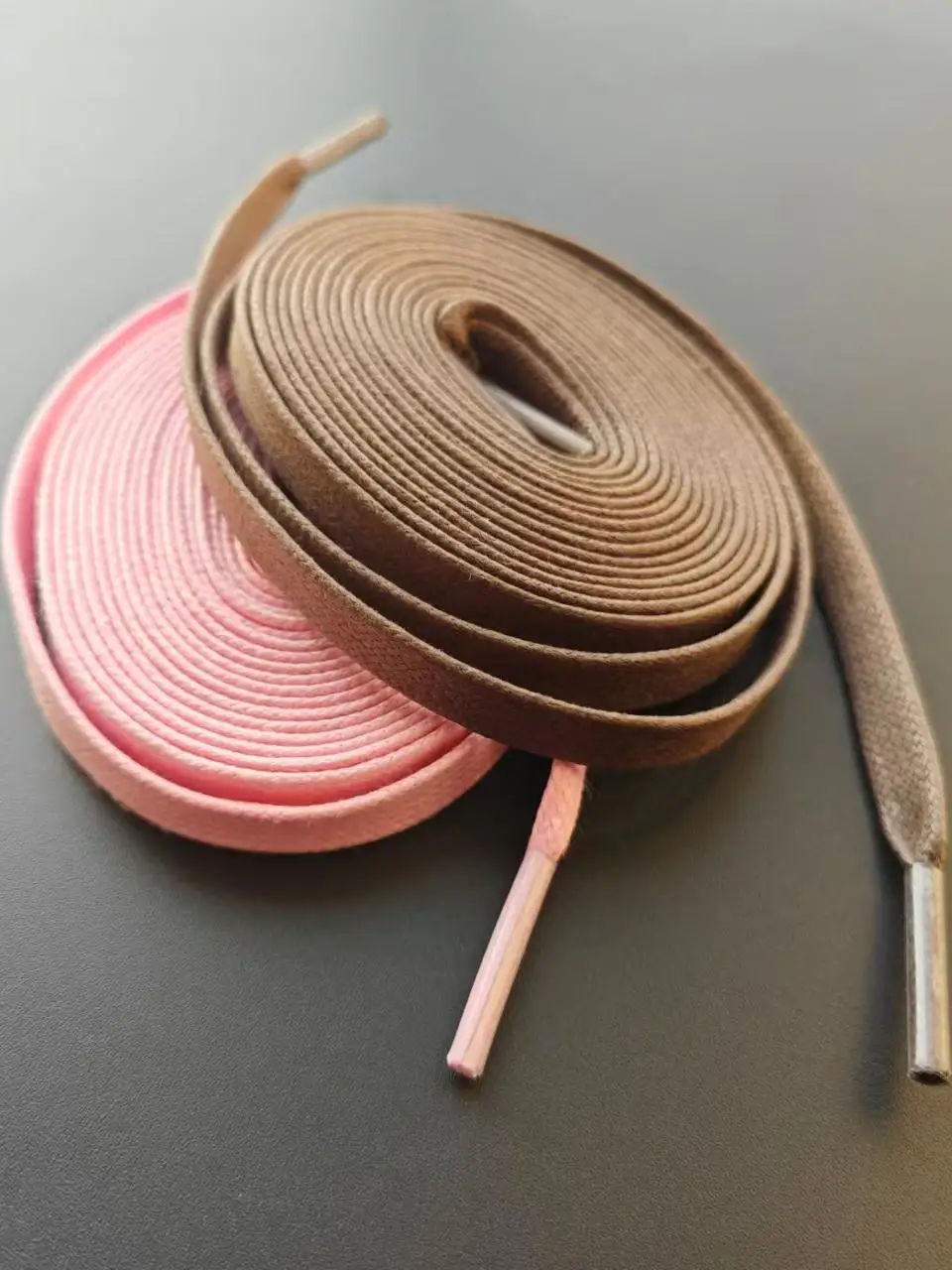 Retro Waxed Velvet Shoe Laces for TS Lightning Hook AJ1 90 Mocha Pink Women's Men's Fashionable Comfortable Breathable