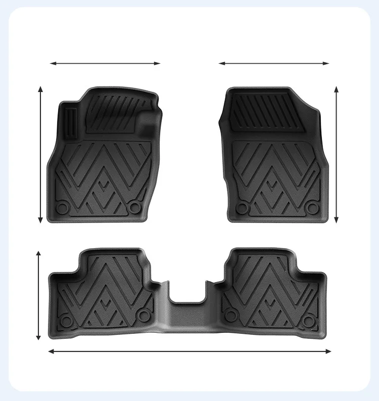  (LHD)For Volkswagen Polo Plus 2011-2025 Floor Mats All Weather TPE Car Mats Double Layer Wear Resistant Auto Carpet Liners