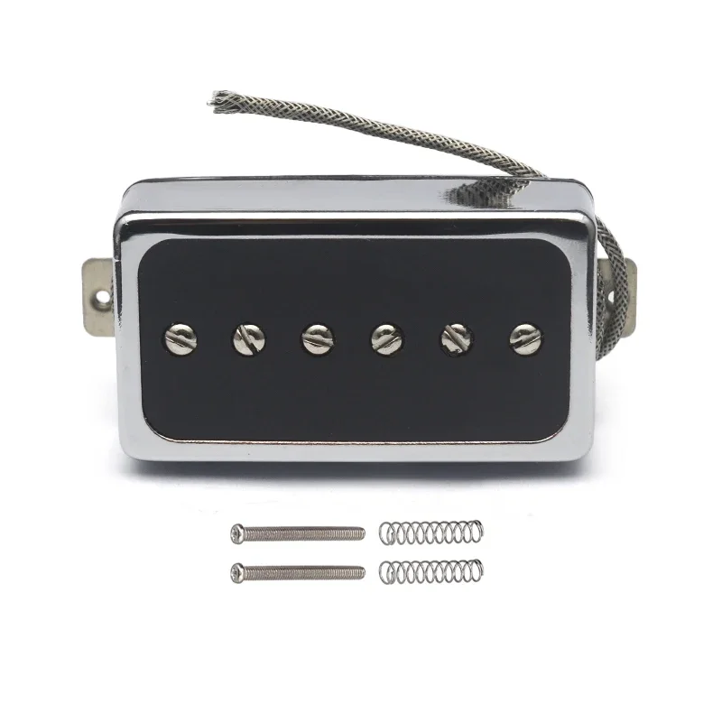 Alnico 5 LP Style Guitar Single Coil Pickup Humbucker with White Copper Basepalte , 50/52MM ,Chrome/Gold