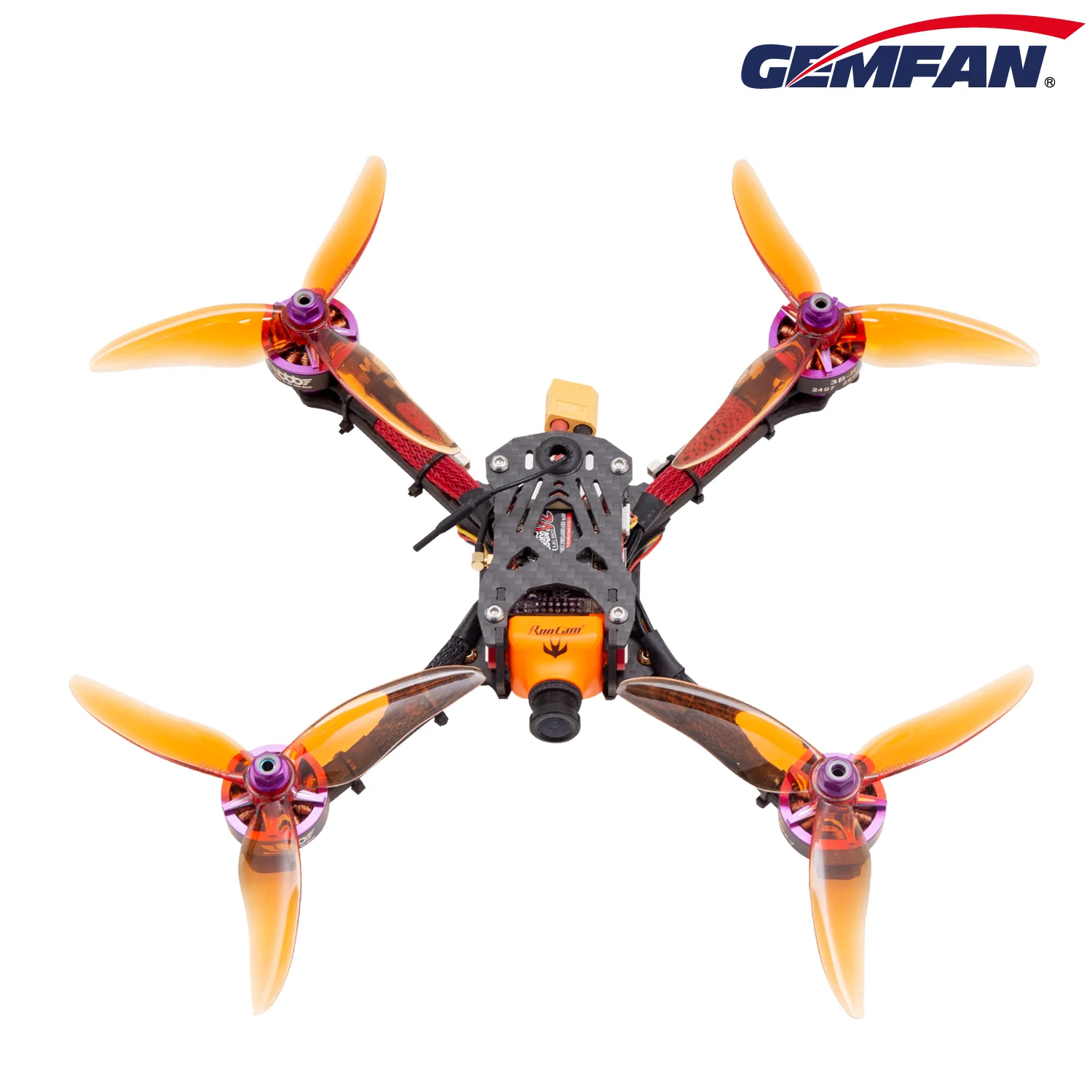 ใบพัด Gemfan Hurricane 51499-3 ขนาด 5 นิ้ว แบบหมุนได้สองทิศทาง สำหรับโดรนแข่ง FPV แบบสามใบพัด ความเร็วสูง (2 คู่)