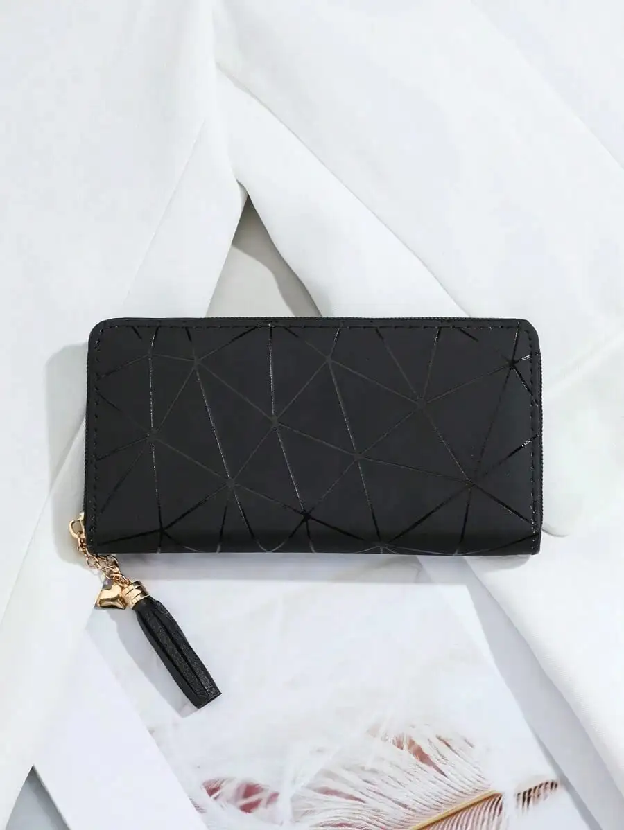 

1pc Unisex Long PU Wallet, Minimalist Pattern Women Large Capacity Coin & Bill Compartment Wallet, Multi-Layer Purse PGUG