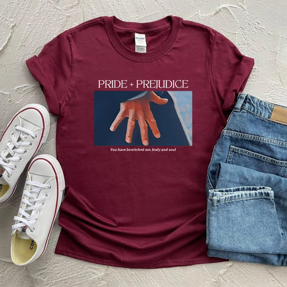 Pride and Prejudice T-shirt Hand Flex Scene Y2K 90s Tee Jane Austen Literary Shirt Pemberley Book Lover Tshirt Feminist Booktok