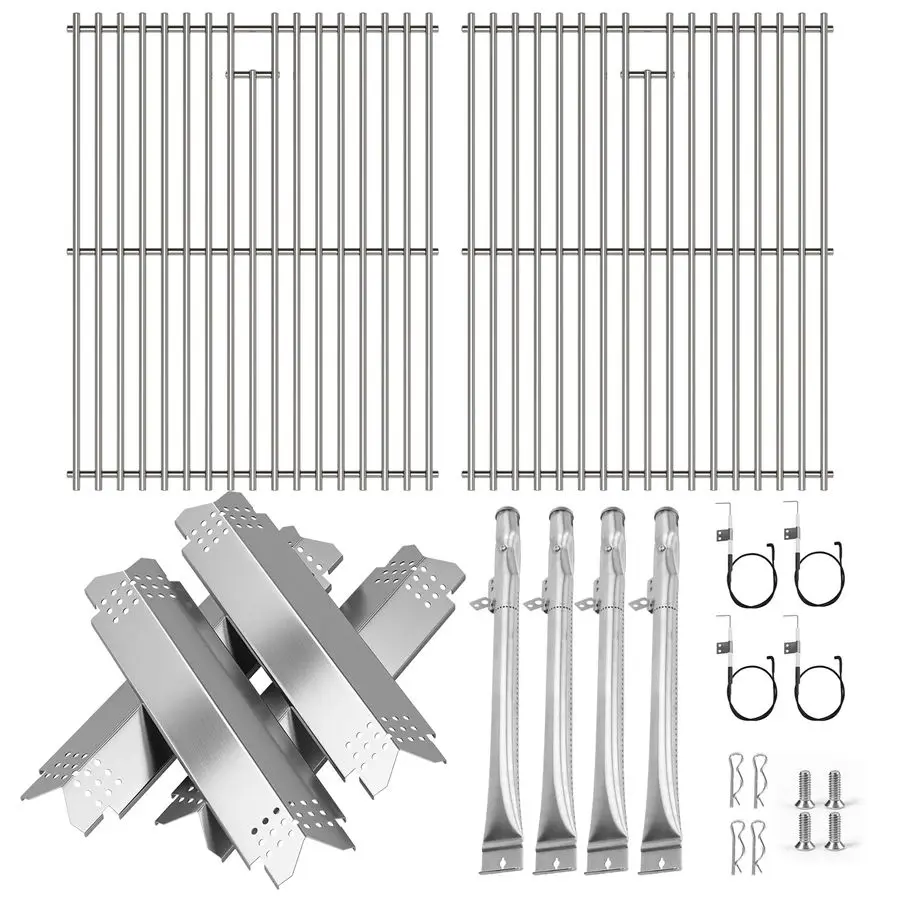 

Запасные части для Nexgrill 4 Burner 7200830X 7200830XF 7200830XM, 2 решетки для гриля, 4 нагревательные пластины, 4 гриль-горелки и решетка для гриля.