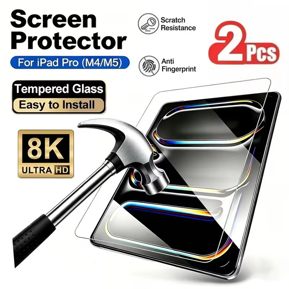 2PCS Tempered Glass For Ipad Pro 13 12.9 11 6th M4 M2 2024 Air 5 4 3 2 1 9 9th 10 10th Gen Mini 6 10.9 10.2 9.7 Screen Protector