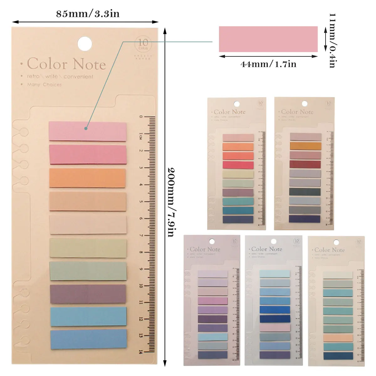 1200/200pcs Multicolored Index Stickers Transparent Page Marker Flags Writable Waterproosf Index Tabs Repositionable Book Marker