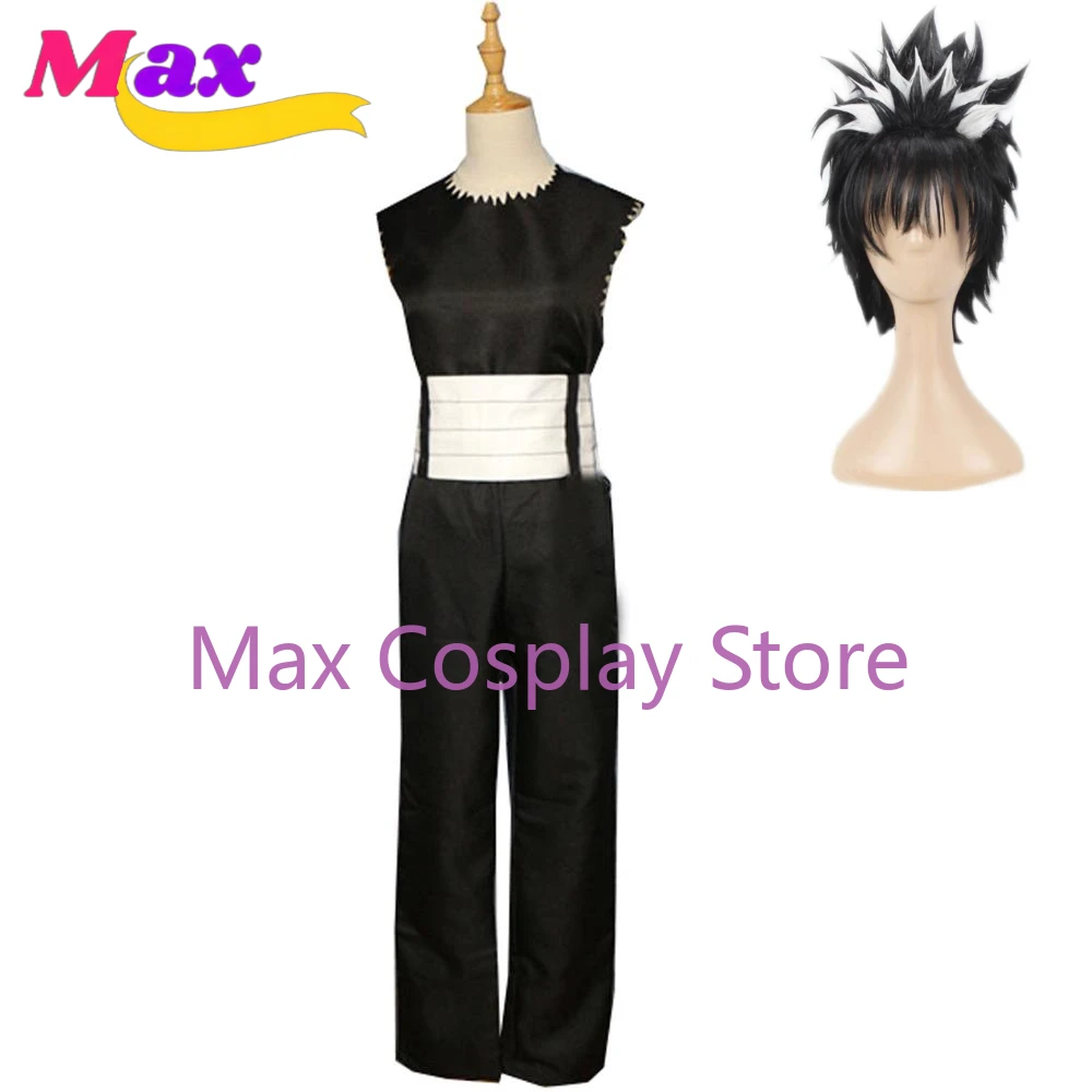 

Max Cos Hiei YuYu Hakusho Cosplay Costume Fleeting Shadow Top+pant+belts Customized size