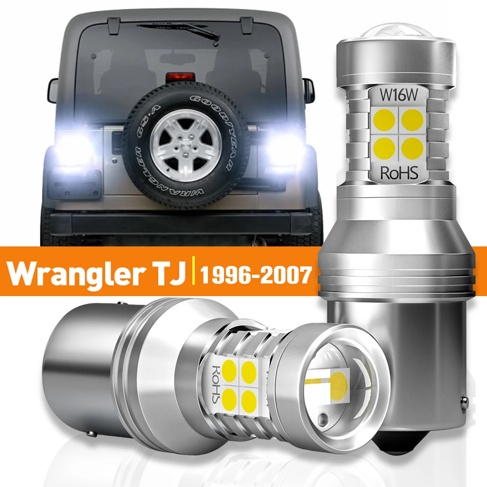 2 pçs led luz reversa para jeep wrangler mk2 tj 1996-2007 1999 2000 2001 2002 2003 2004 2005 2006 acessórios lâmpada canbus