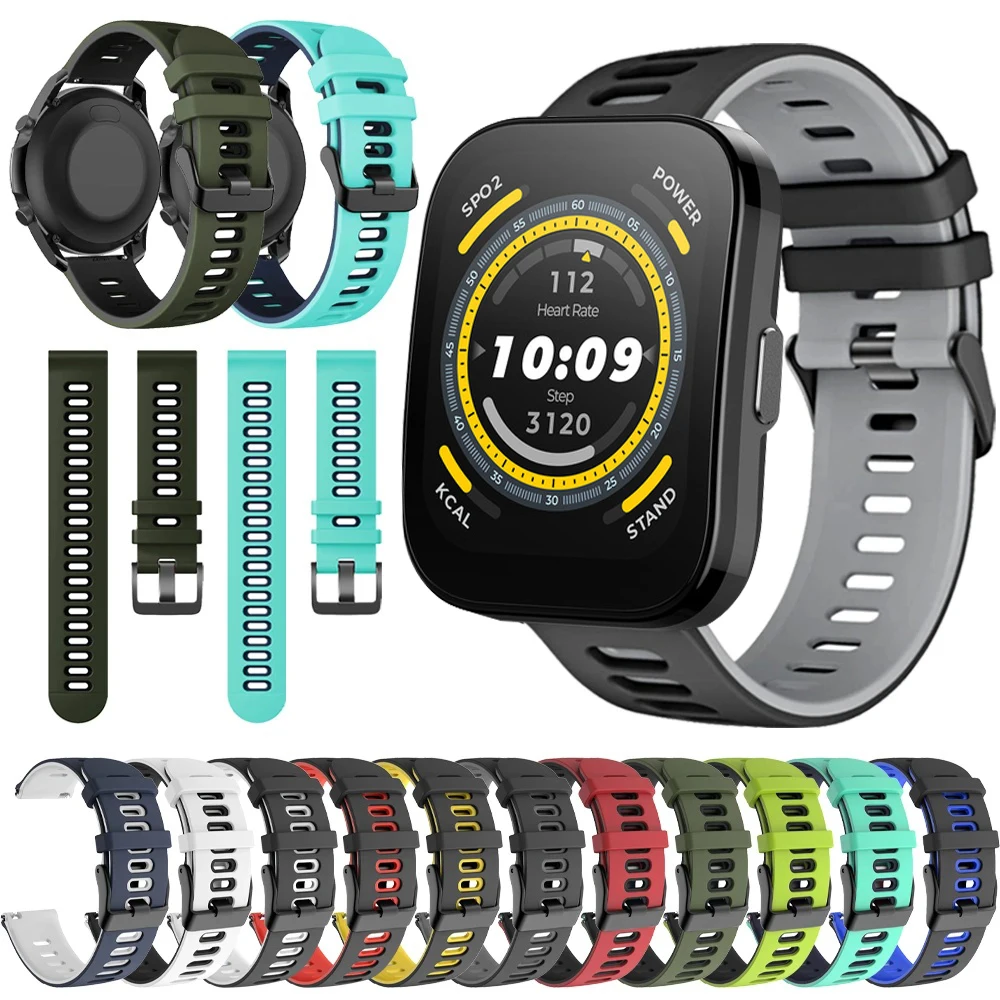 

Sports Rubber Strap for Huami Amazfit Bip 5 Swim Silicone Soft Watchband 20mm 22mm Belt Replacement Accessorie