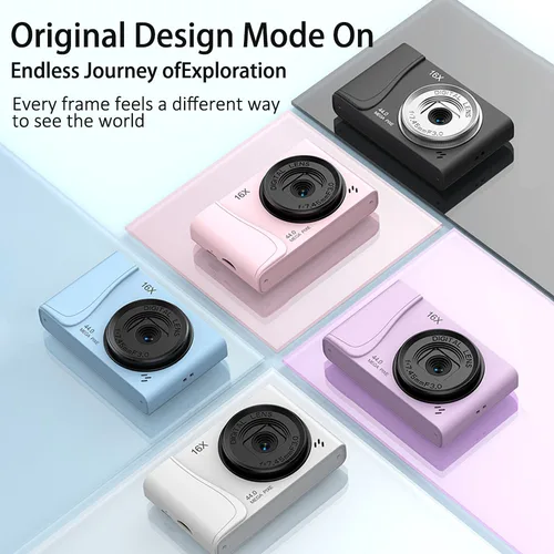 Cámara digital 4K, videocámara con zoom de 16x, cámaras compactas de 24 millones de píxeles, enfoque automático para fotografía de niños, adultos y principiantes