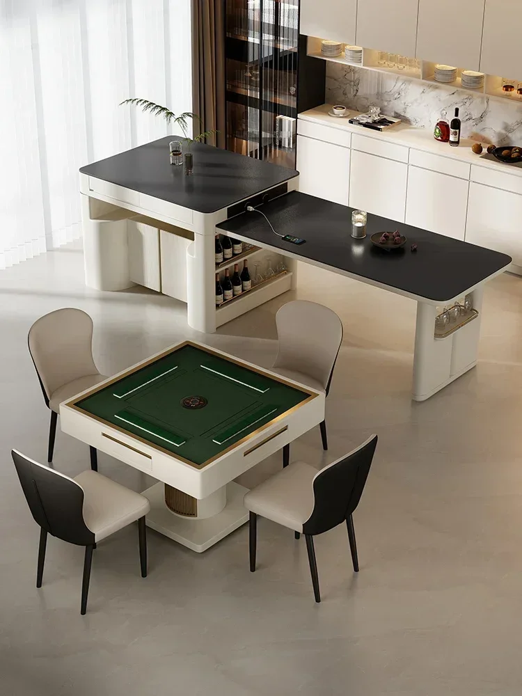 Dining Table Modern Minimalist Black Extendable Dining Room Easy Assembly Sturdy Durable Stable Construction Space Saving