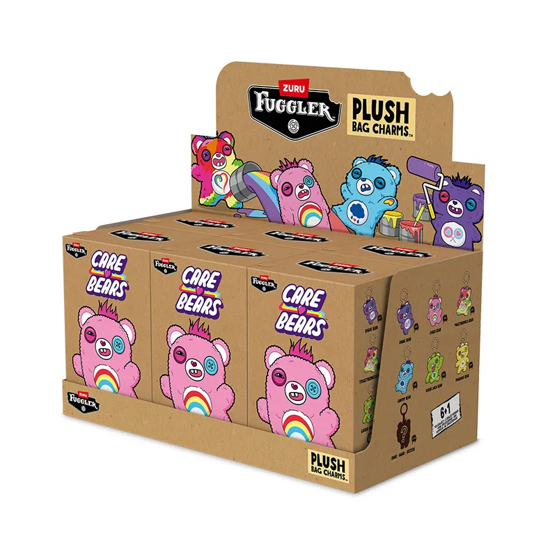 

12cm Fuggler Care Bears Doll Pendant Blind Box Plush Teeth Monster Ugly Kawaii Mystery Box Keychain Children Birthday Gifts Toy