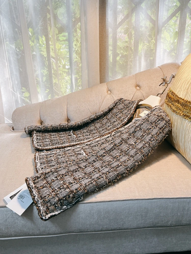 

Женская верхняя одежда Ele Ladylike Faion, новинка 2025, осеннее сезонное пальто из полиэфирного волокна, прямой крой