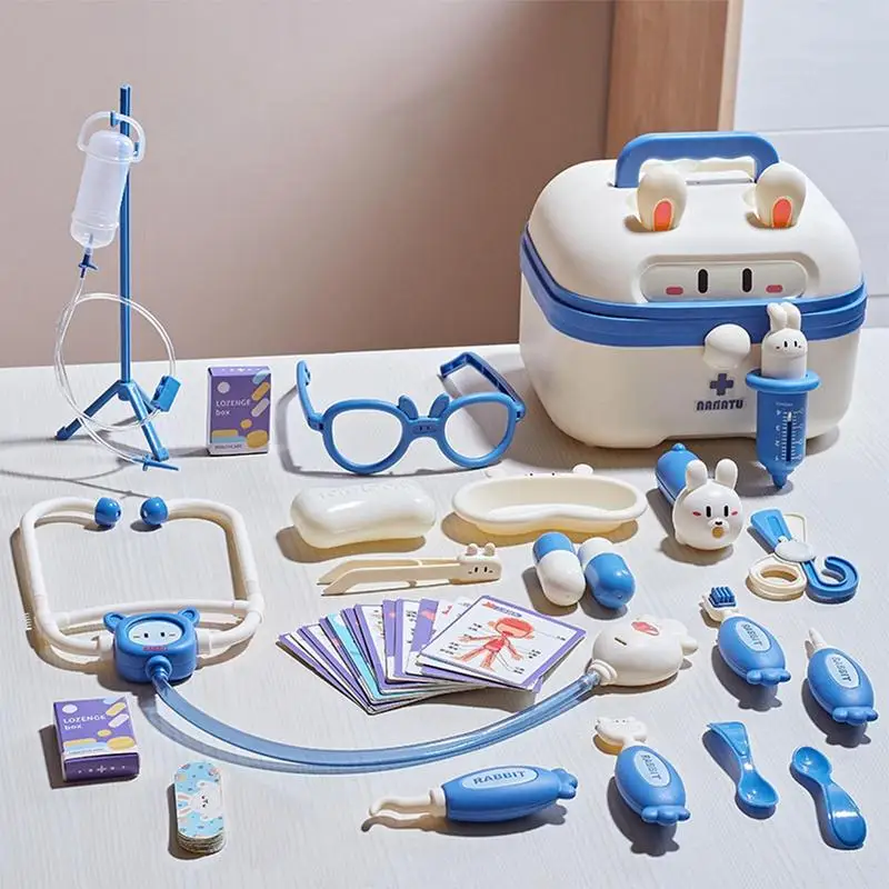 Kit de brincadeira de médico para crianças com brinquedo médico, caixa de simulação de dentista, jogo educativo para meninas, brinquedo estetoscópio para crianças