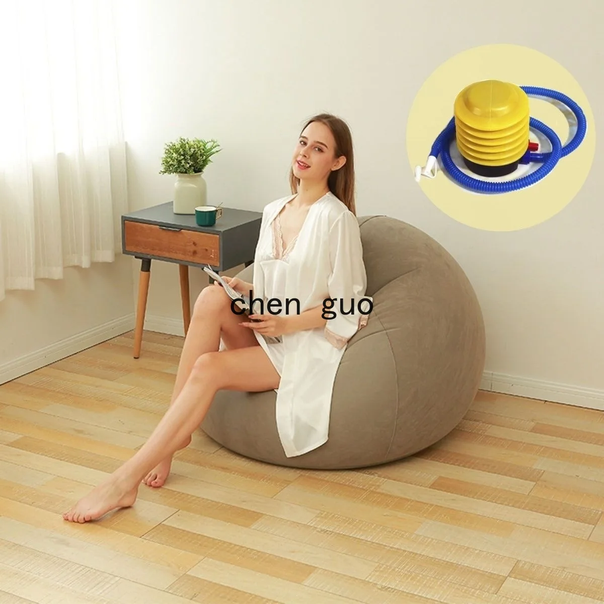 Cross-border 5-color foldable lazy sofa spherical inflatable sofa outdoor indoor portable single sofa pvc flocking