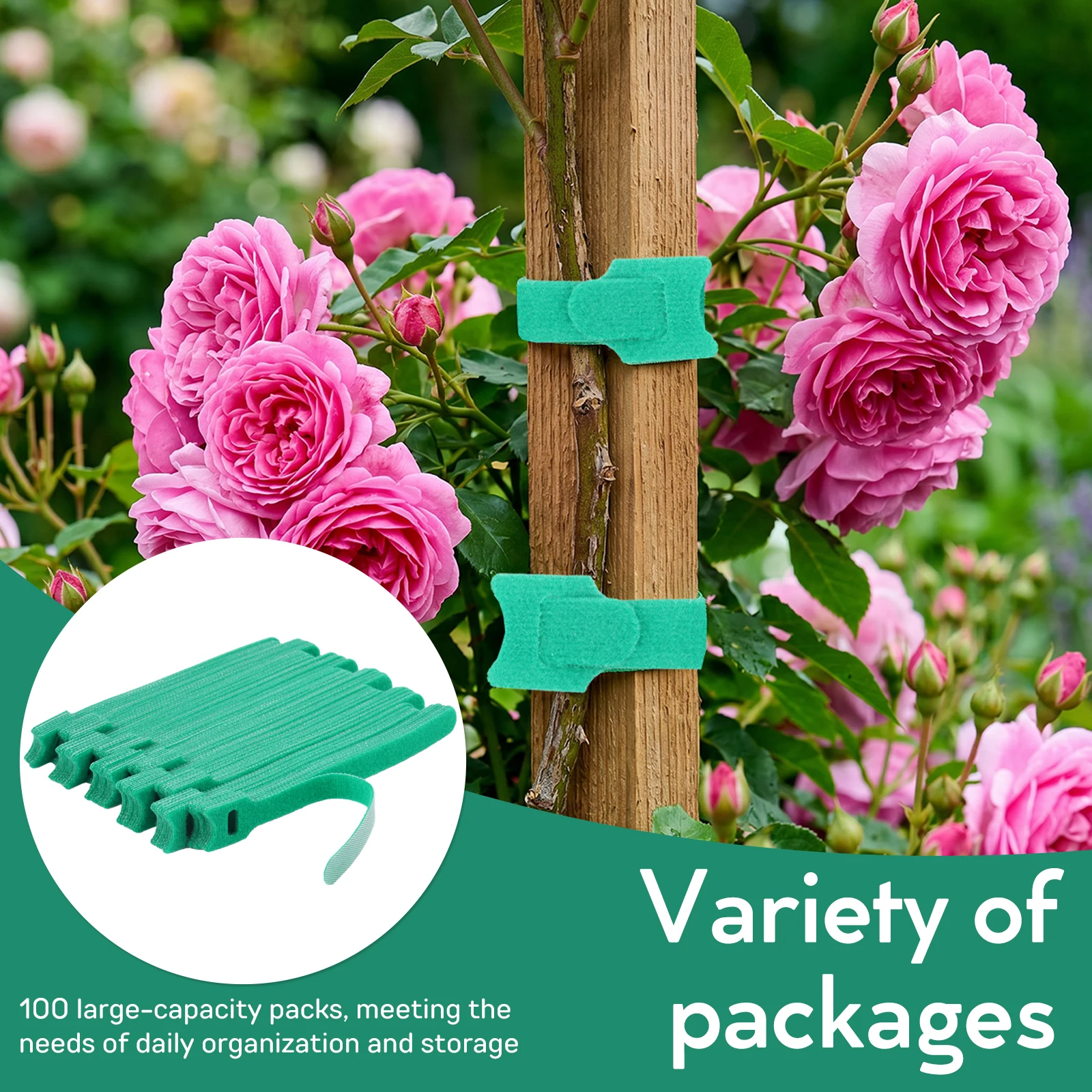 100Pcs Reusable Fastening Cable Ties Adjustable Cord Ties Nylon Cable Management Straps Hook and Loop Cord Organizer Wire Ties