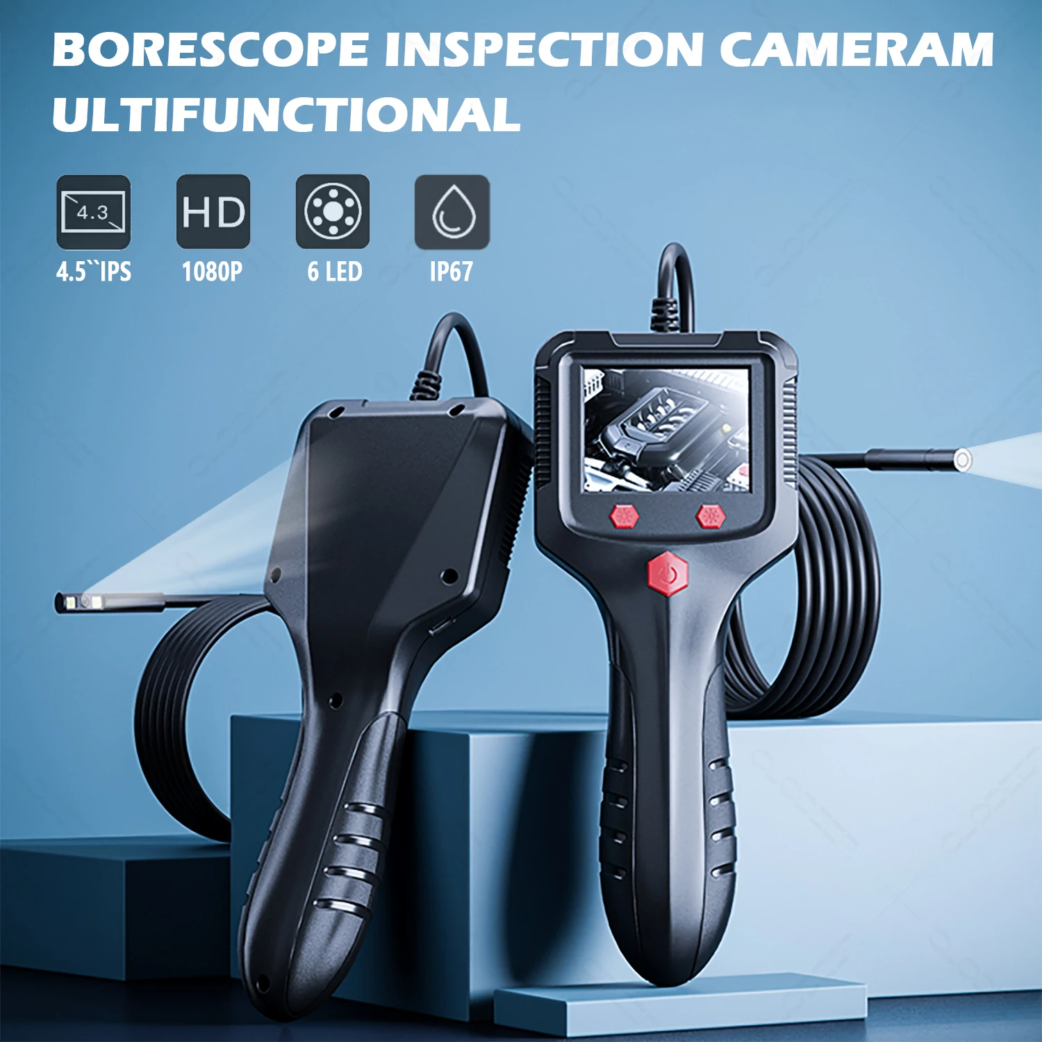 2.4in 1080P Automotive boroscopio Video controllato endoscopio ingoscopio per auto tubo ispezione fotocamera dispositivo stetoscopio Mobile