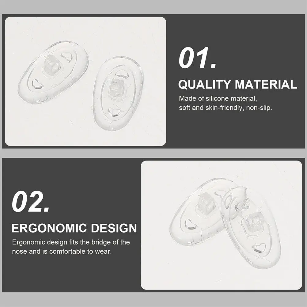 

40Pairs Silicone Nose Pads Soft Anti-Slip Eyeglass Nose Cushions Comfortable Replacement for Glasses Sunglasses Frames
