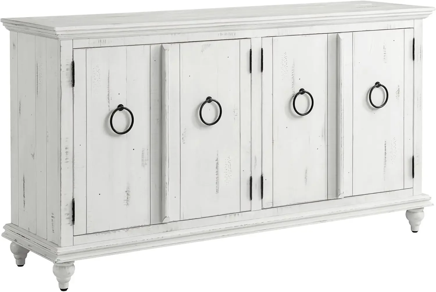 Garden District Rustic White Solid Wood 65