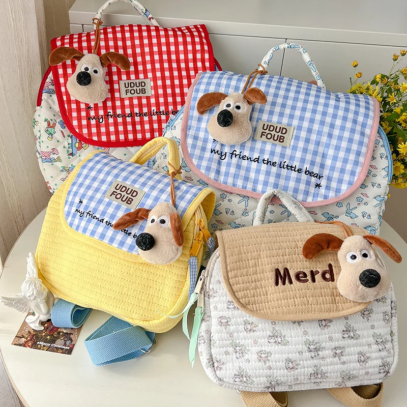 Korean Ins Handheld Shoulder Bag Large Capacity Quilted Mommy Bag Child Shoulder Bag Accessories Bag Kindergarten Baby Bag