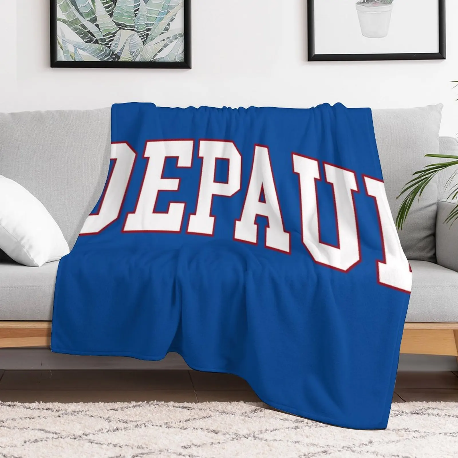 depaul - varisty font curved Throw Blanket funny gift Sofa Blankets