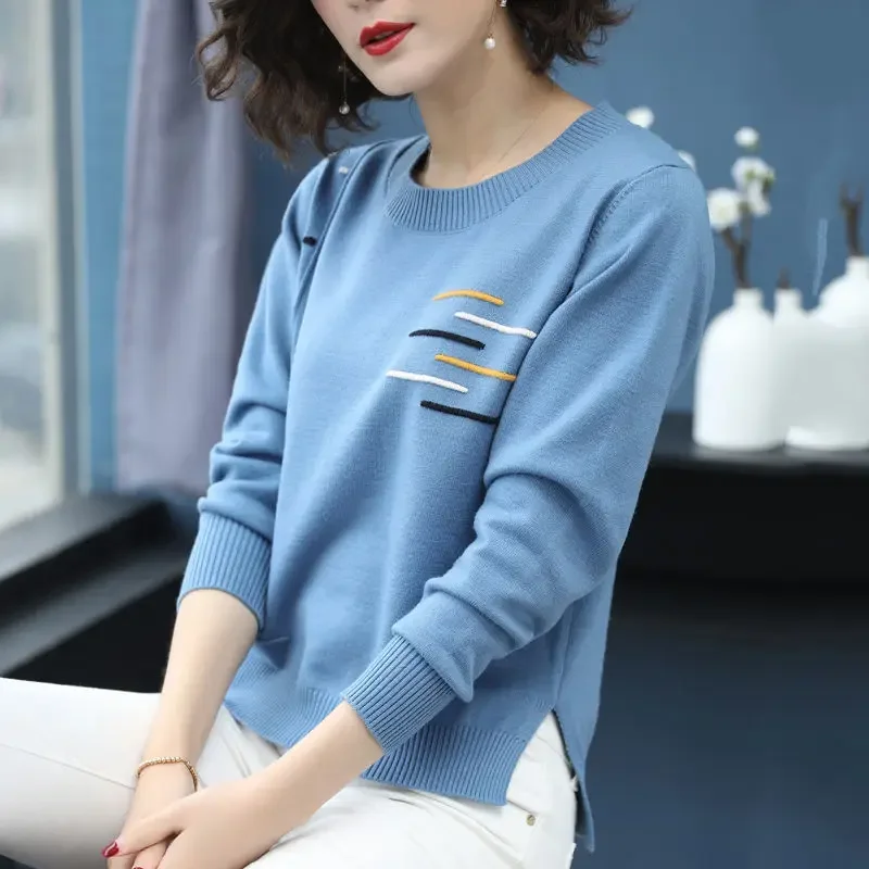 O-neck Sweater Women Jumper 2024 Spring Autumn Basic Warm Clothes Female Pull Femme Knitted Pullover  and Pullovers Y643