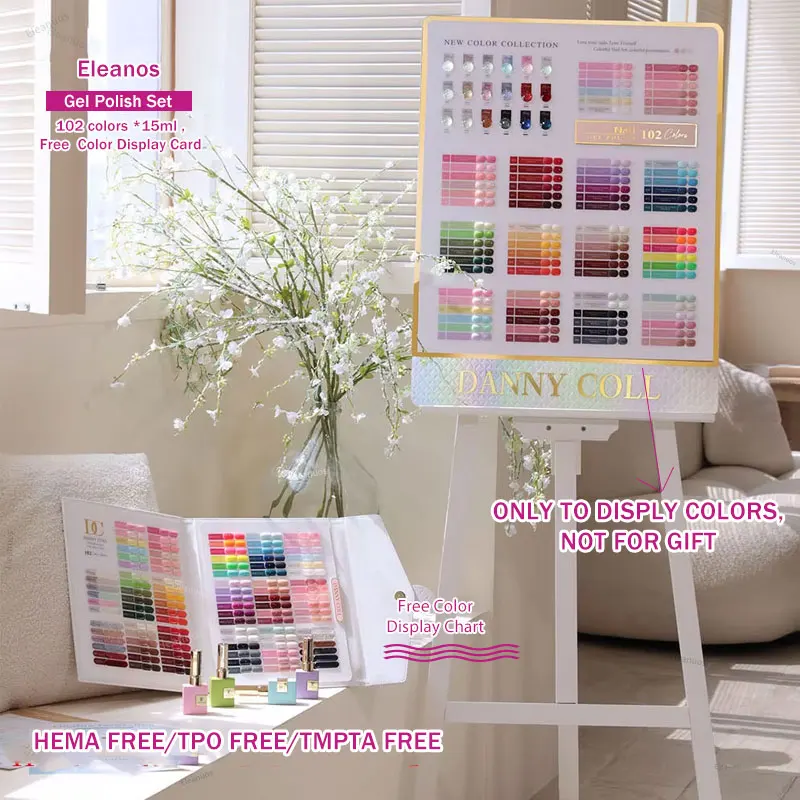 Eleanos TMPTA HEMA FREE FTPO FREE 102 Colors Gel Nail Polish Set With Color Book Varnishes Kit Soak Off UV Gel Polish Nail Salon