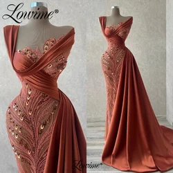 Lowime Robe De Soirée Women Party Dress Long Mermaid Formal Evening Gowns Customized Beaded Sequins Prom Dress Abendkleider 2023