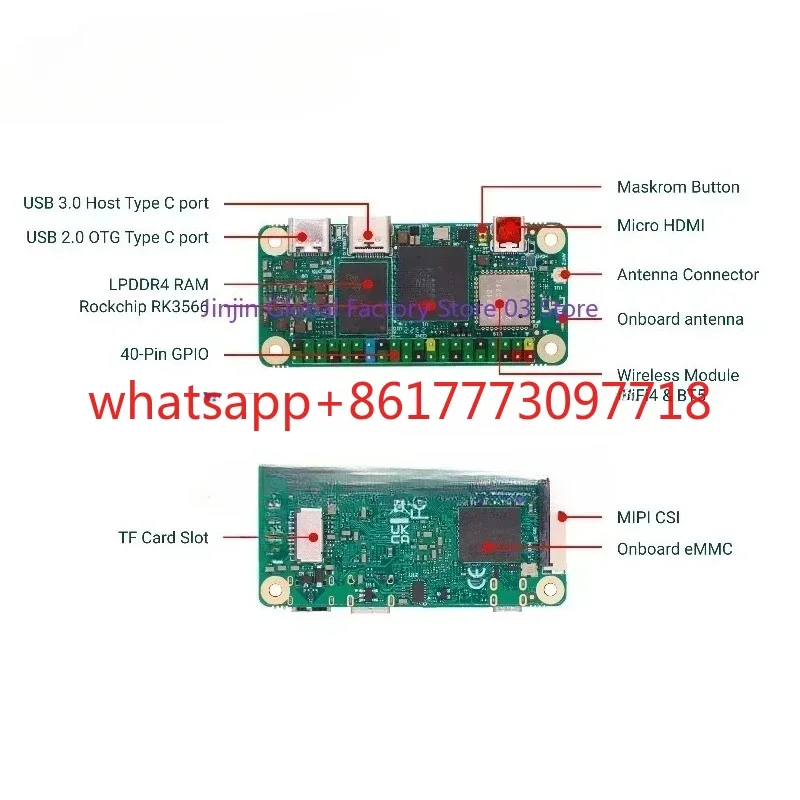 3W quad-core mini high-performance development board RK3566 chip Cortex®‑A55